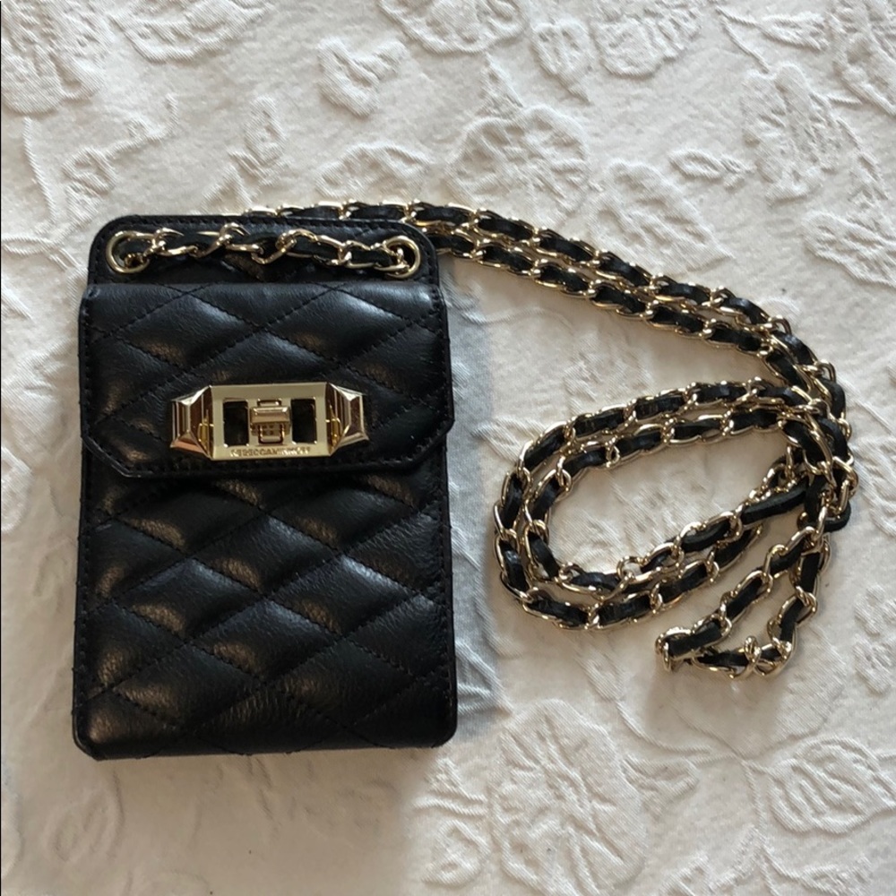 Rebecca Minkoff leather wallet on a chain.